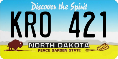ND license plate KRO421