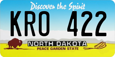 ND license plate KRO422