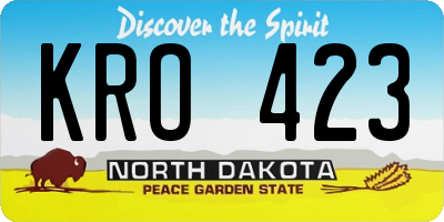 ND license plate KRO423
