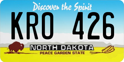 ND license plate KRO426