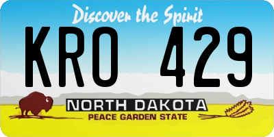 ND license plate KRO429