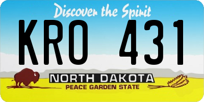 ND license plate KRO431