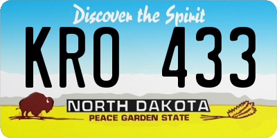 ND license plate KRO433