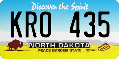 ND license plate KRO435