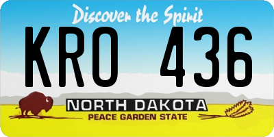 ND license plate KRO436