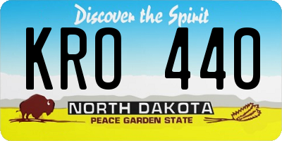 ND license plate KRO440