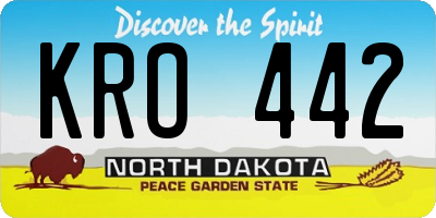 ND license plate KRO442