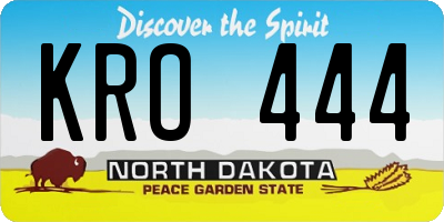ND license plate KRO444