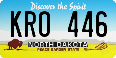 ND license plate KRO446