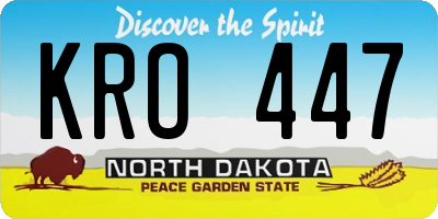 ND license plate KRO447