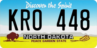 ND license plate KRO448
