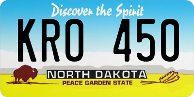 ND license plate KRO450