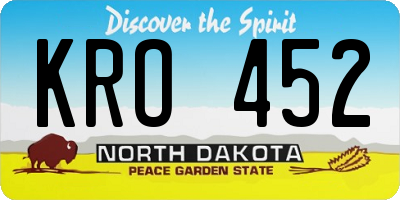ND license plate KRO452
