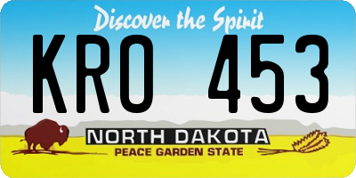 ND license plate KRO453