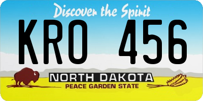 ND license plate KRO456