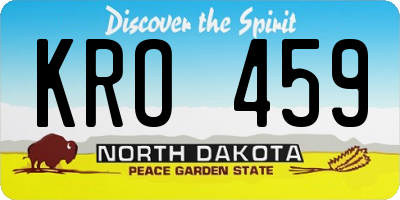 ND license plate KRO459