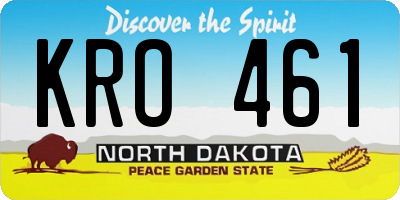 ND license plate KRO461