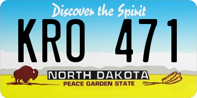 ND license plate KRO471