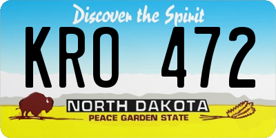 ND license plate KRO472