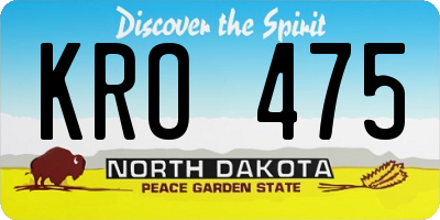 ND license plate KRO475