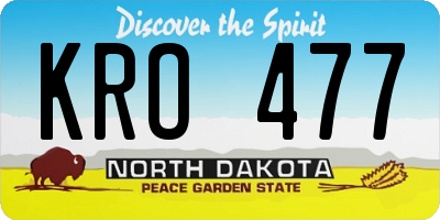 ND license plate KRO477