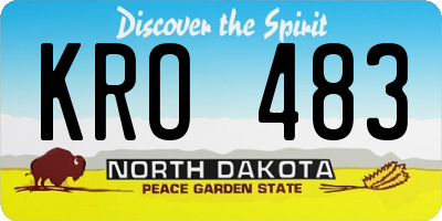 ND license plate KRO483