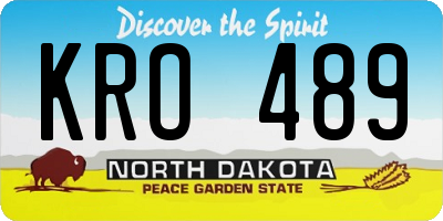 ND license plate KRO489