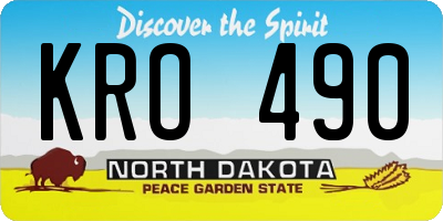 ND license plate KRO490