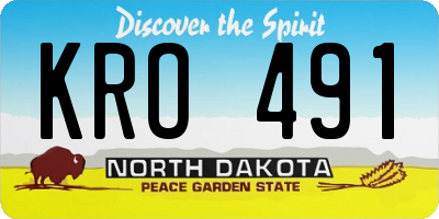 ND license plate KRO491