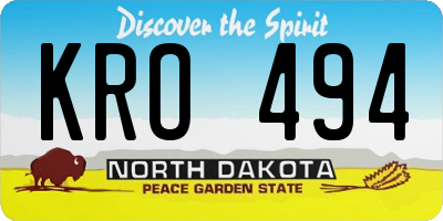 ND license plate KRO494