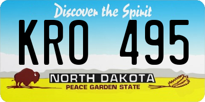 ND license plate KRO495