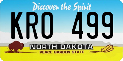 ND license plate KRO499