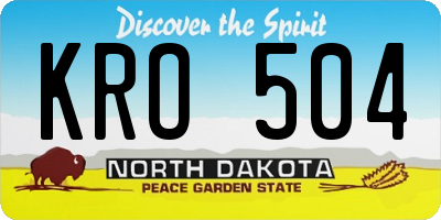 ND license plate KRO504