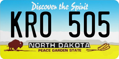 ND license plate KRO505