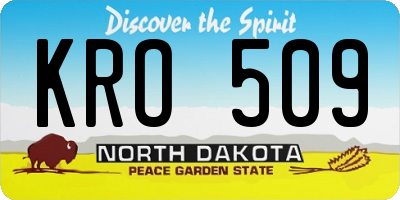 ND license plate KRO509