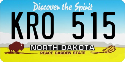 ND license plate KRO515