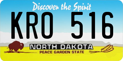 ND license plate KRO516