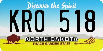 ND license plate KRO518