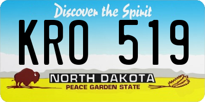 ND license plate KRO519