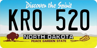 ND license plate KRO520
