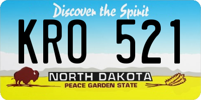 ND license plate KRO521