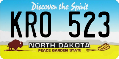 ND license plate KRO523