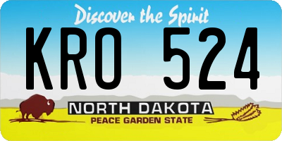 ND license plate KRO524