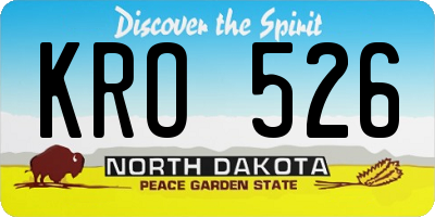 ND license plate KRO526