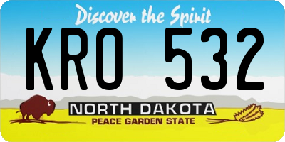 ND license plate KRO532