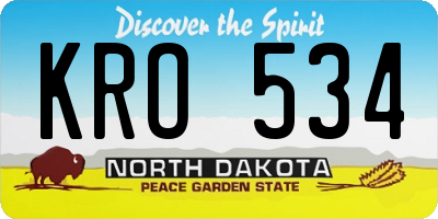 ND license plate KRO534