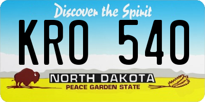 ND license plate KRO540