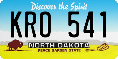 ND license plate KRO541