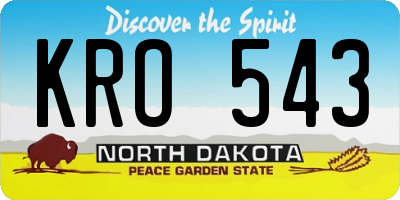 ND license plate KRO543
