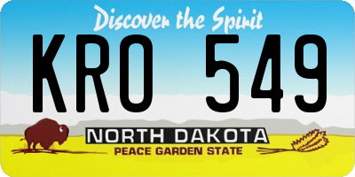 ND license plate KRO549